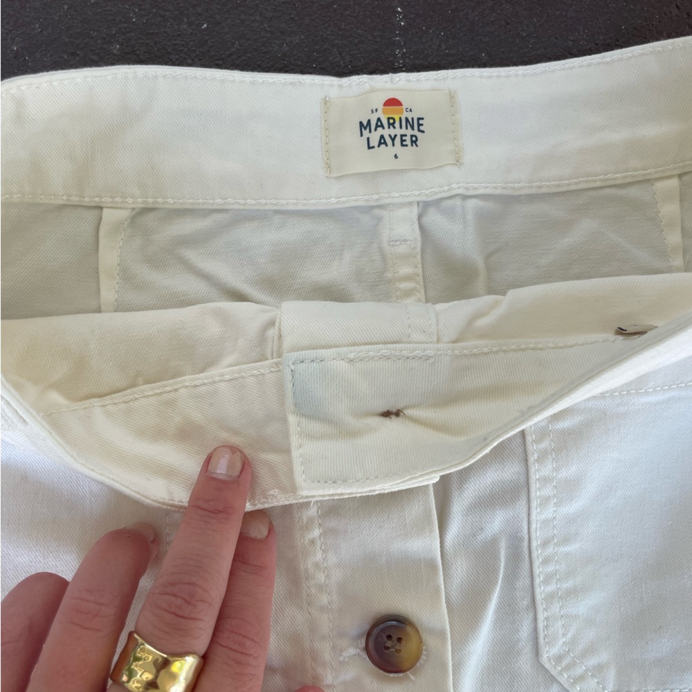 Marine Layer Front Patch Pocket White Button-Fron… - image 3